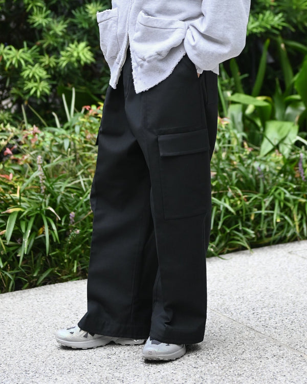 WOOL SILK REVER CARGO TROUSERS