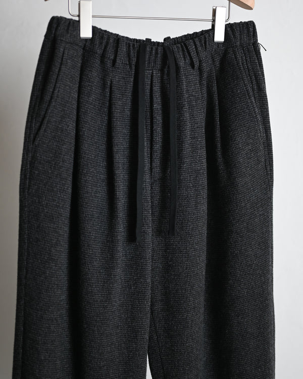 DOUBLE PLEATED WIDE EASY PANTS, houndstooth