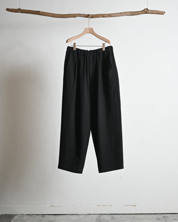 DOUBLE PLATED WIDE EASY PANTS, whipcord