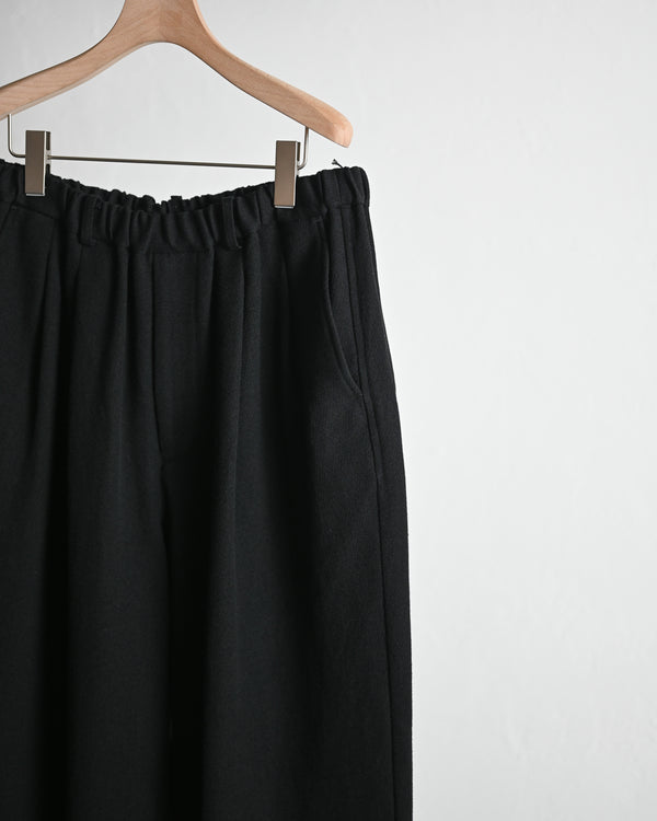 DOUBLE PLATED WIDE EASY PANTS, whipcord