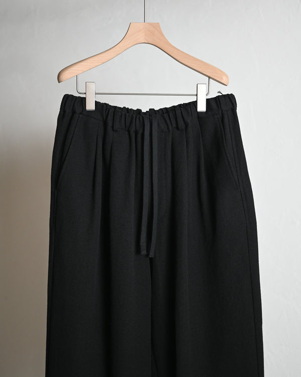 DOUBLE PLATED WIDE EASY PANTS, whipcord