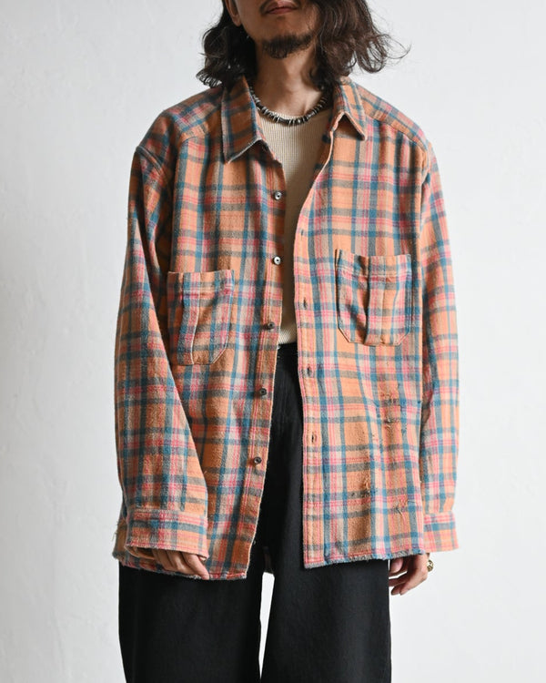 NEL CHECK OVER WORK SHIRT, camel