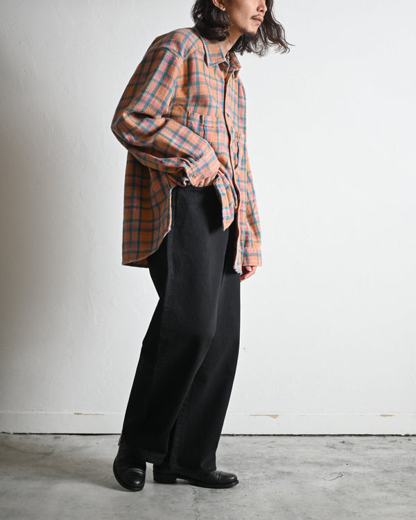 NEL CHECK OVER WORK SHIRT, camel