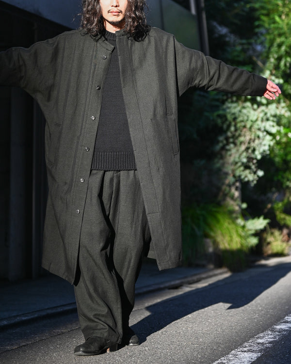 Linen Wool Dolman Coat