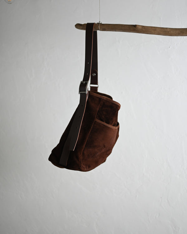2 Pockets Tote Bag -Large, Horse Suede ex.Silver