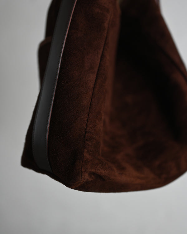 2 Pockets Tote Bag -Large, Horse Suede ex.Silver