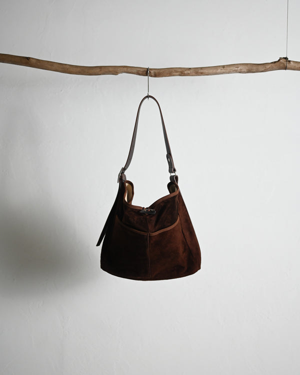 2 Pockets Tote Bag -Large, Horse Suede ex.Silver