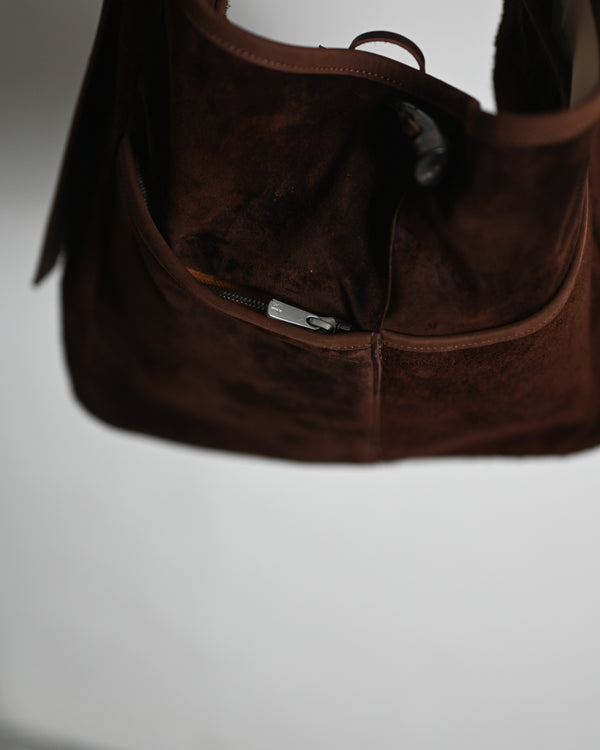 2 Pockets Tote Bag -Large, Horse Suede ex.Silver