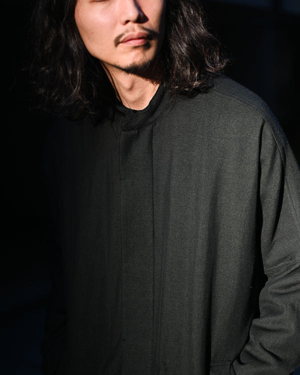 Linen Wool Dolman Coat