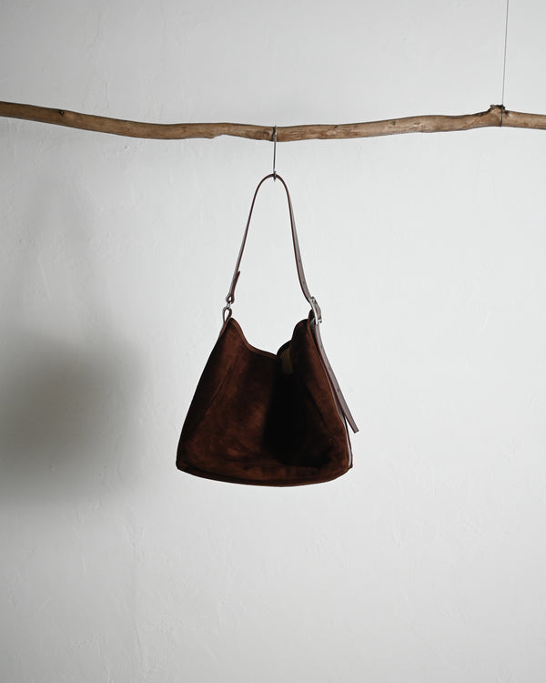 2 Pockets Tote Bag -Large, Horse Suede ex.Silver