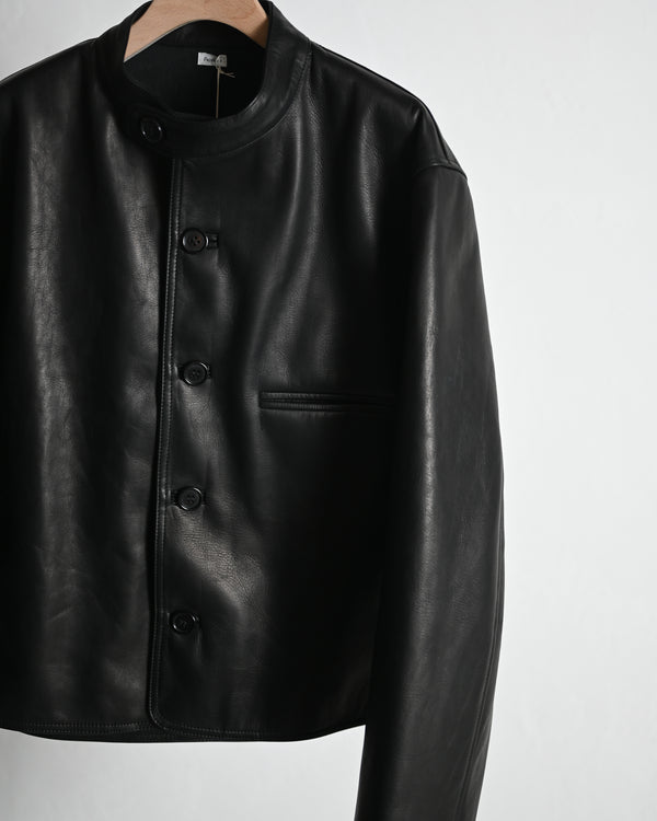 Button Up Single Leather Jacket