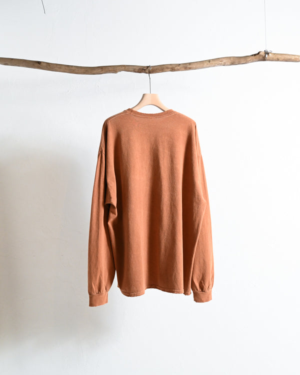 I'm not there DYED LS T-SHIRT, TERRACOTTA-ANCELLM-COELACANTH