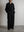 WOOL BELTED WIDE SLACKS, BLACK