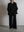WOOL BELTED WIDE SLACKS, BLACK