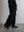 WOOL BELTED WIDE SLACKS, BLACK