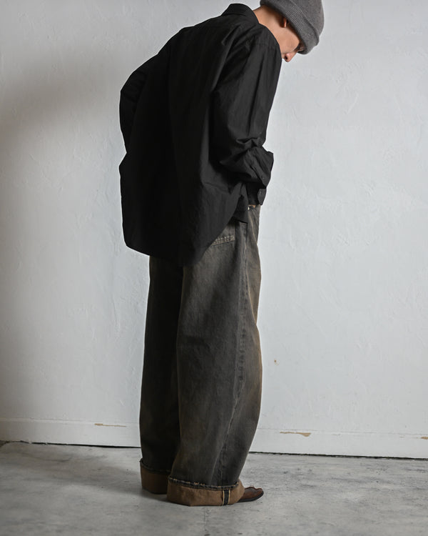 coffee black denim trousers_dstryd