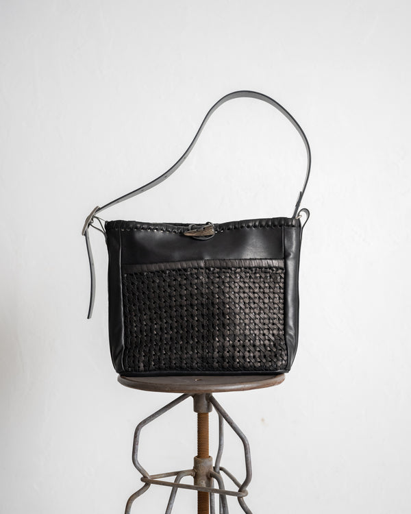 2 Pockets Tote Bag Medium, Mesh Horse Wax