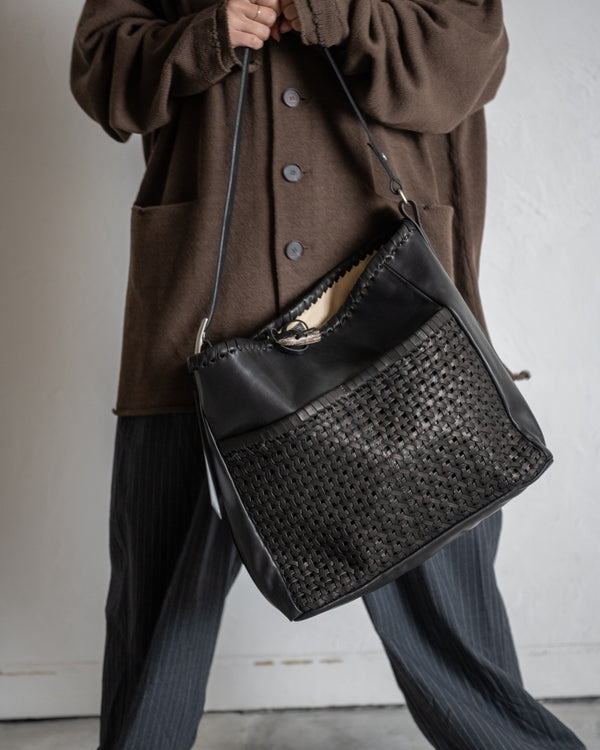 2 Pockets Tote Bag Large, Mesh Horse Wax