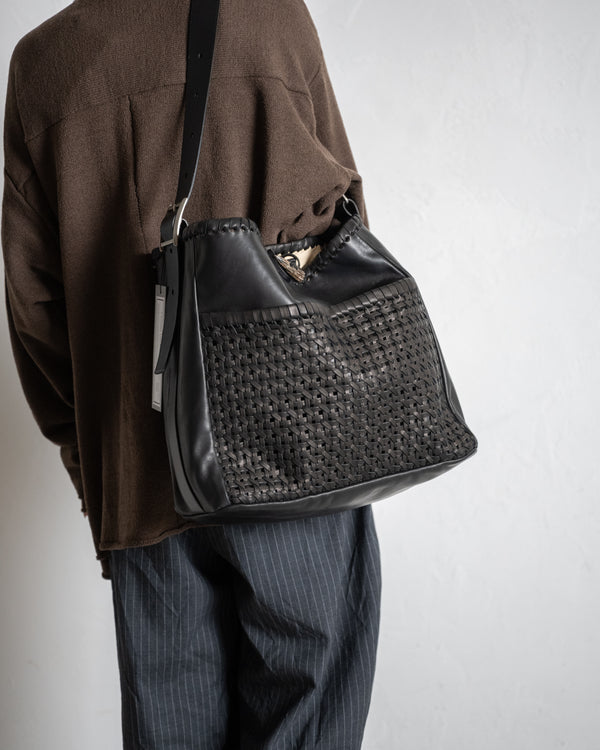2 Pockets Tote Bag Large, Mesh Horse Wax