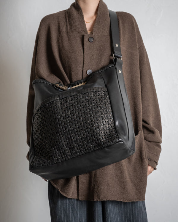2 Pockets Tote Bag Large, Mesh Horse Wax