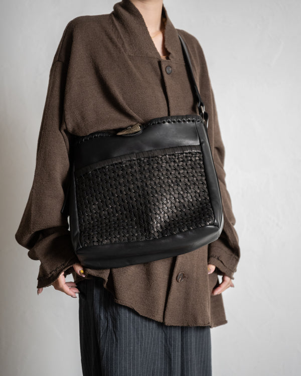 2 Pockets Tote Bag Medium, Mesh Horse Wax
