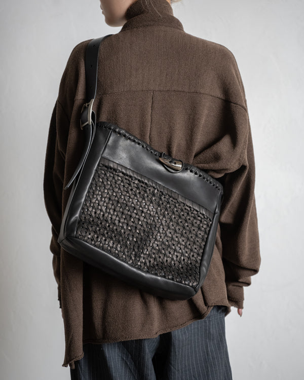 2 Pockets Tote Bag Medium, Mesh Horse Wax