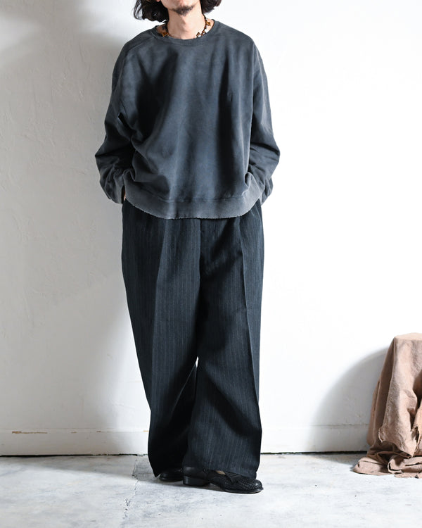 STRIPE WOOL WIDE SLACKS-ANCELLM-COELACANTH