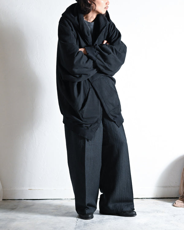 STRIPE WOOL WIDE SLACKS-ANCELLM-COELACANTH