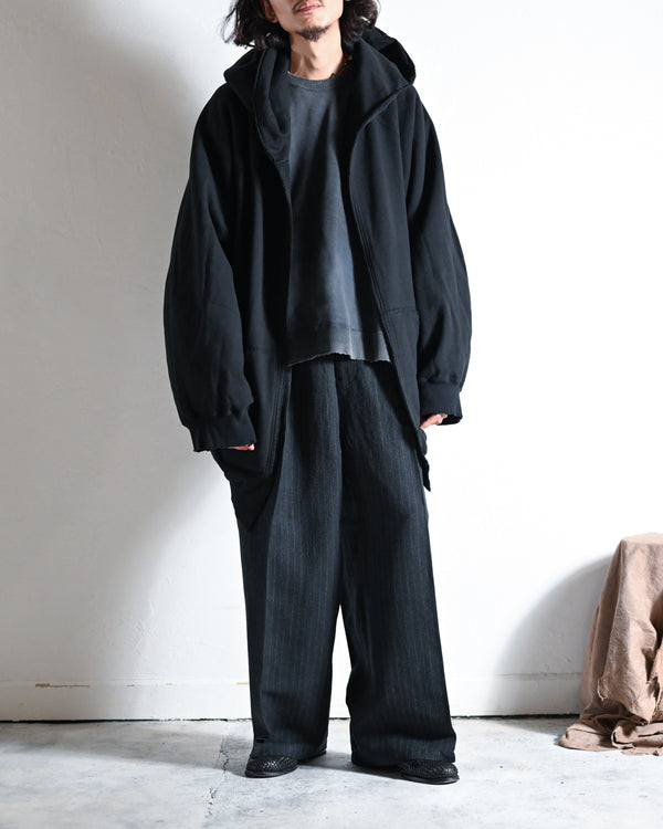 STRIPE WOOL WIDE SLACKS-ANCELLM-COELACANTH