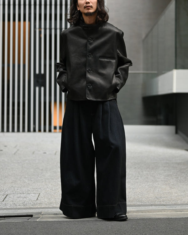Button Up Single Leather Jacket