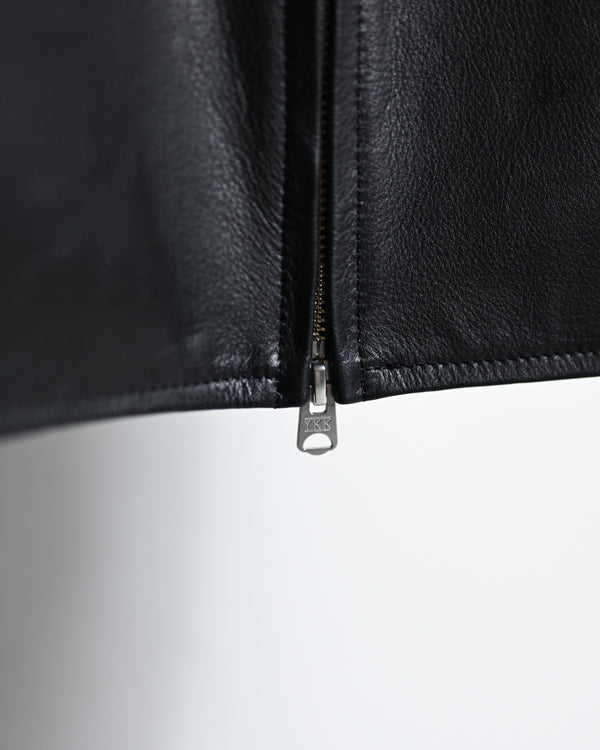 RIDERS JACKET, FULL GRAIN LEATHER-YOKO SAKAMOTO-COELACANTH