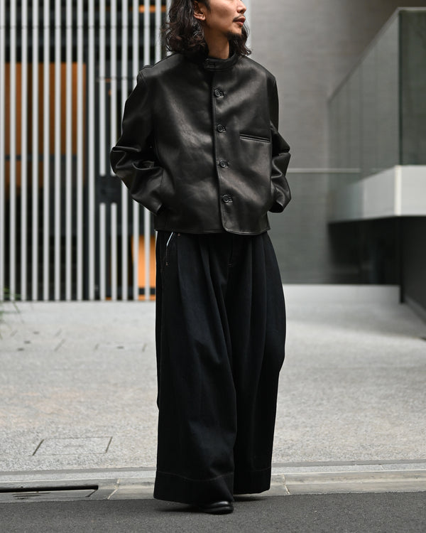 Button Up Single Leather Jacket