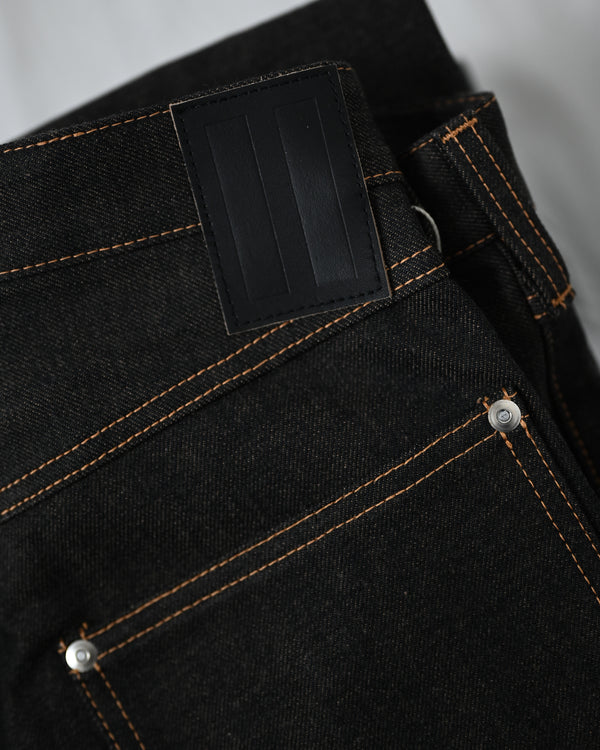 coffee black denim trousers