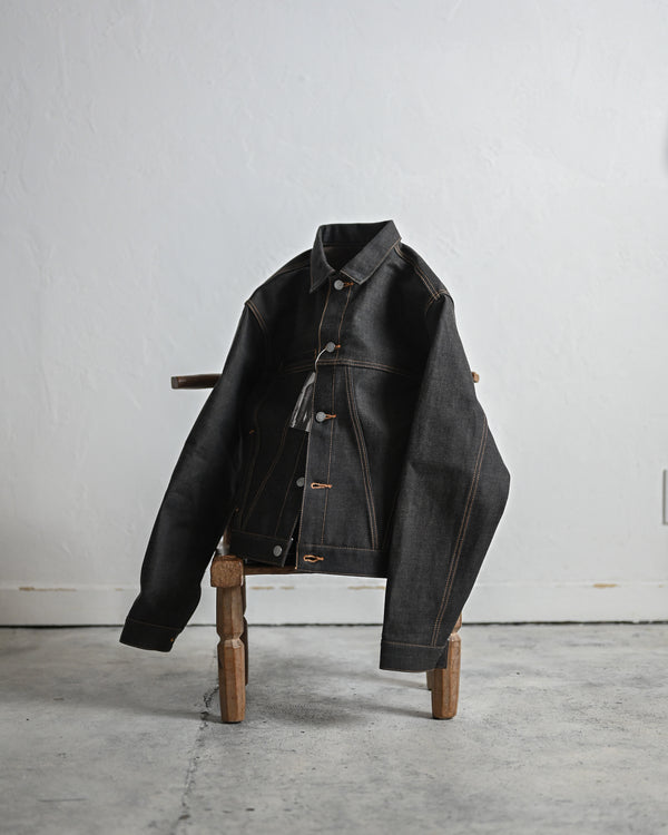 coffee black denim jacket