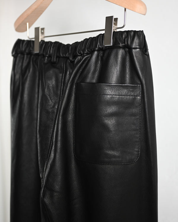 LEATHER WIDE PANTS, FULL GRAIN-YOKO SAKAMOTO-COELACANTH