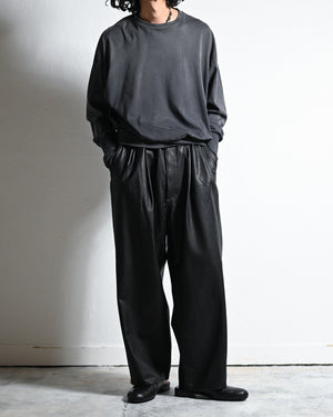 LEATHER WIDE PANTS, FULL GRAIN-YOKO SAKAMOTO-COELACANTH