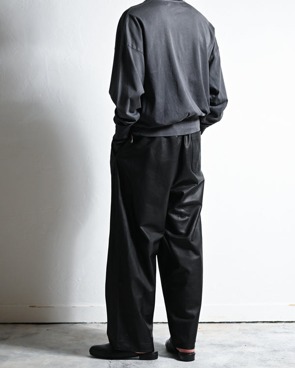 LEATHER WIDE PANTS, FULL GRAIN-YOKO SAKAMOTO-COELACANTH