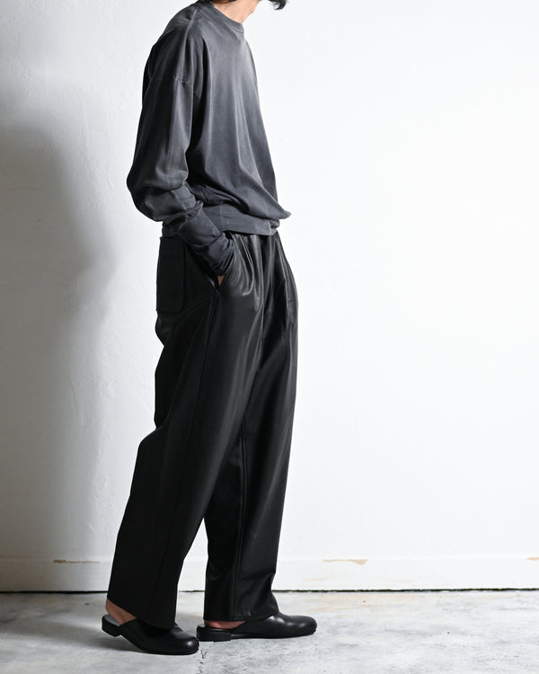 LEATHER WIDE PANTS, FULL GRAIN-YOKO SAKAMOTO-COELACANTH