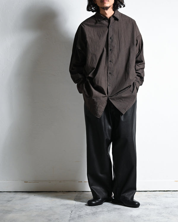 LEATHER WIDE PANTS, FULL GRAIN-YOKO SAKAMOTO-COELACANTH