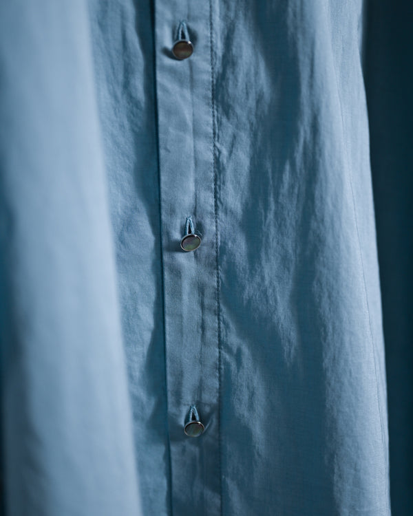 Washed Over Cotton&Silk Shirt, white or dust blue-Fujimoto-COELACANTH