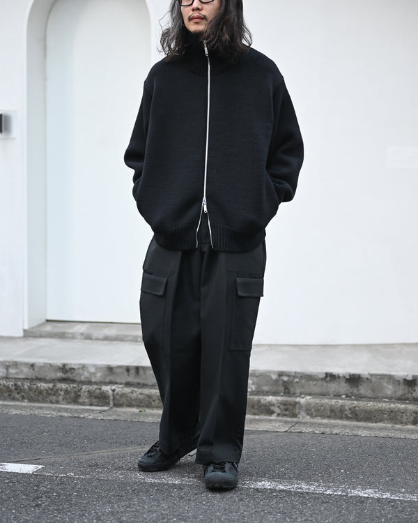 WOOL SILK REVER CARGO TROUSERS