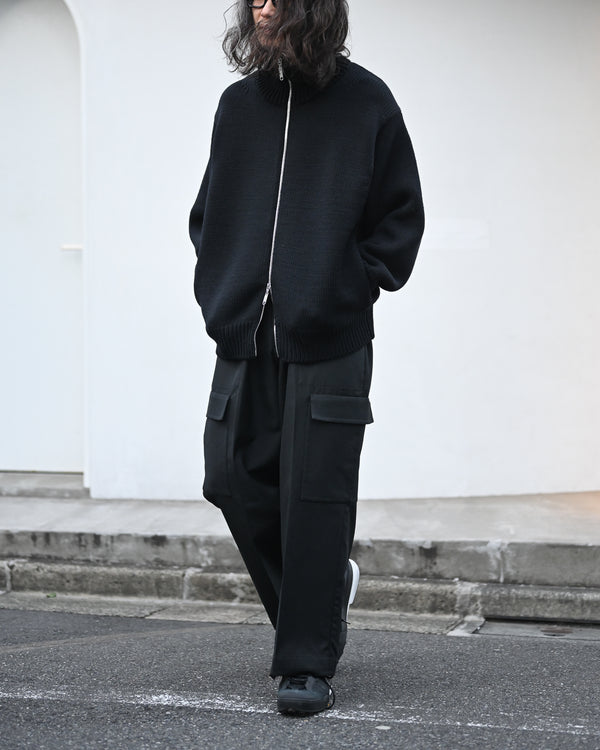 WOOL SILK REVER CARGO TROUSERS