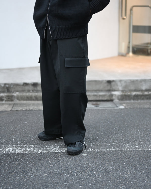 WOOL SILK REVER CARGO TROUSERS