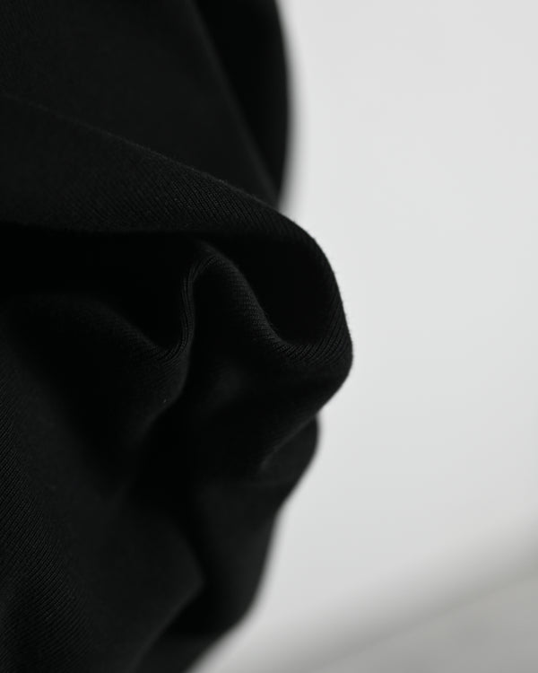 EMB OVERSIZED BOATNECK TEE LS, black