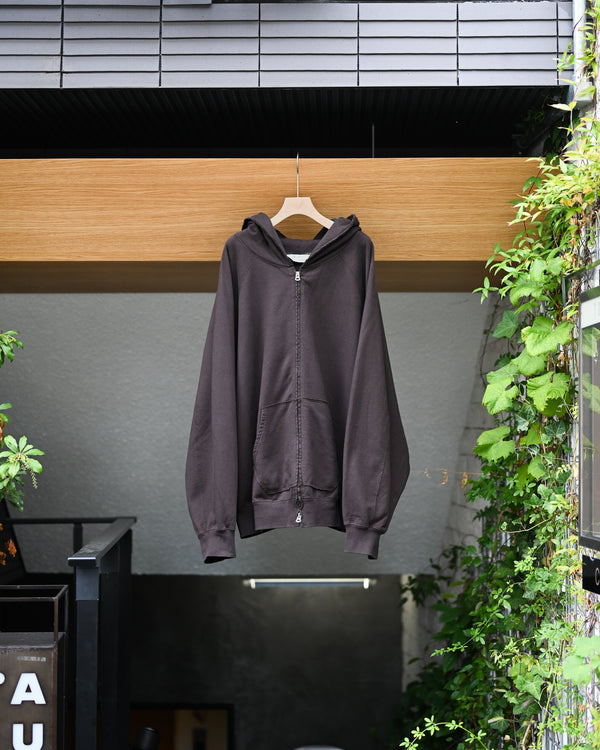 SWEAT HOODIE COAT, brown