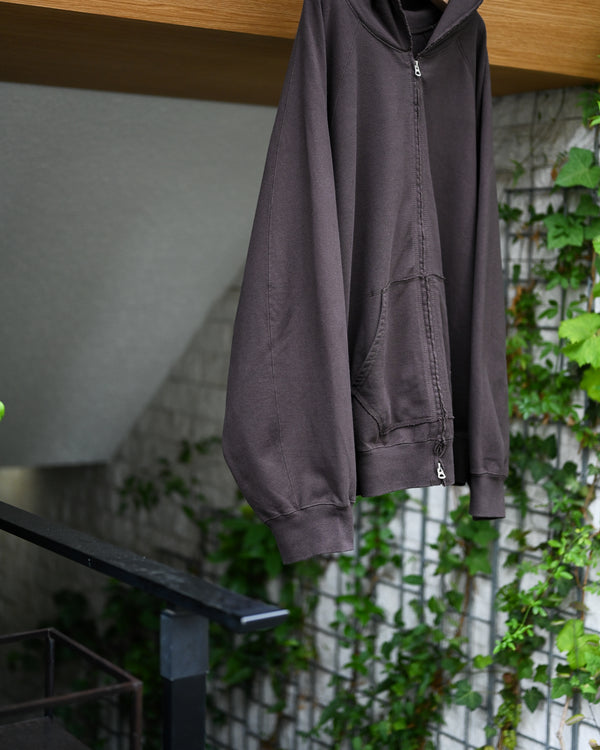SWEAT HOODIE COAT, brown