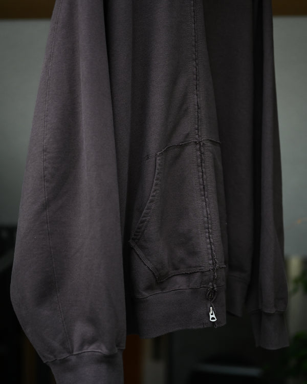 SWEAT HOODIE COAT, brown