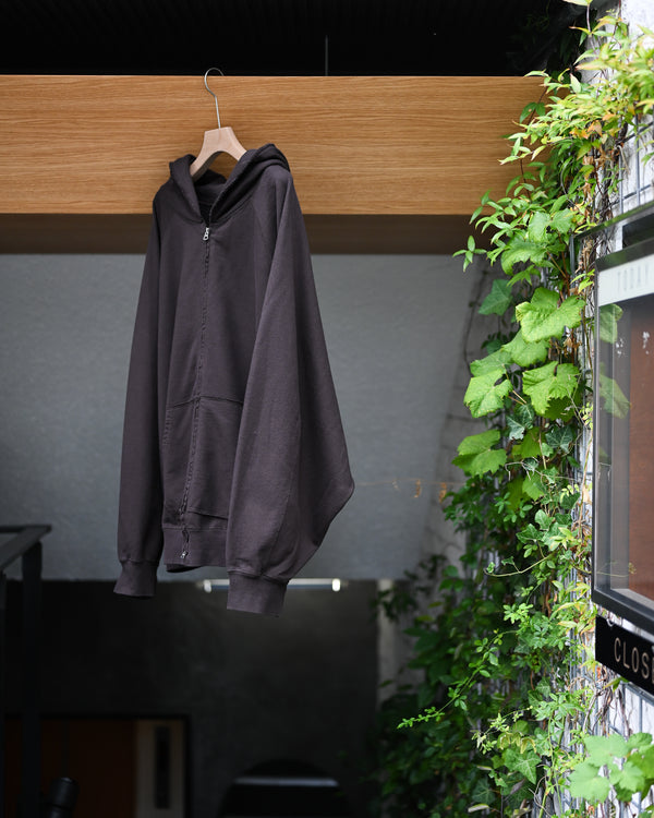 SWEAT HOODIE COAT, brown