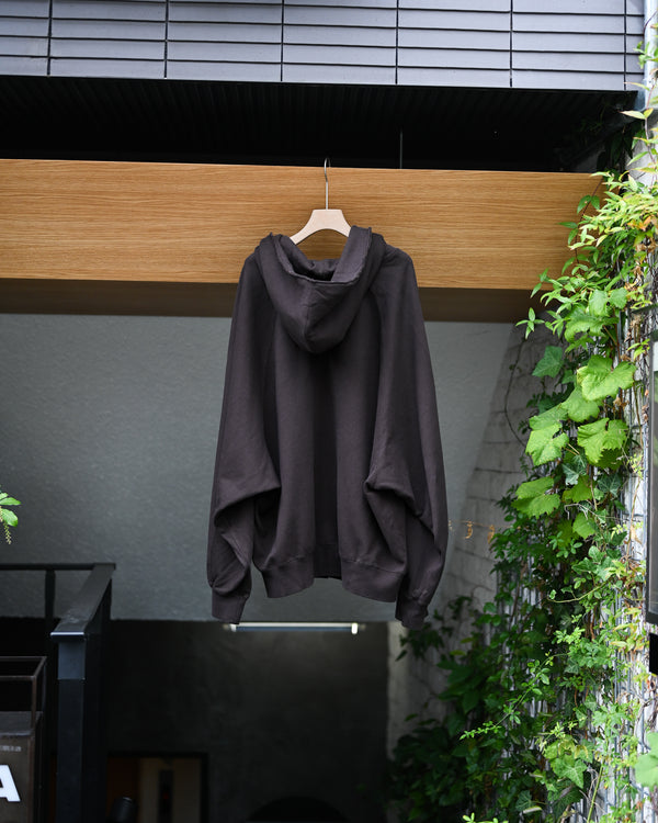 SWEAT HOODIE COAT, brown