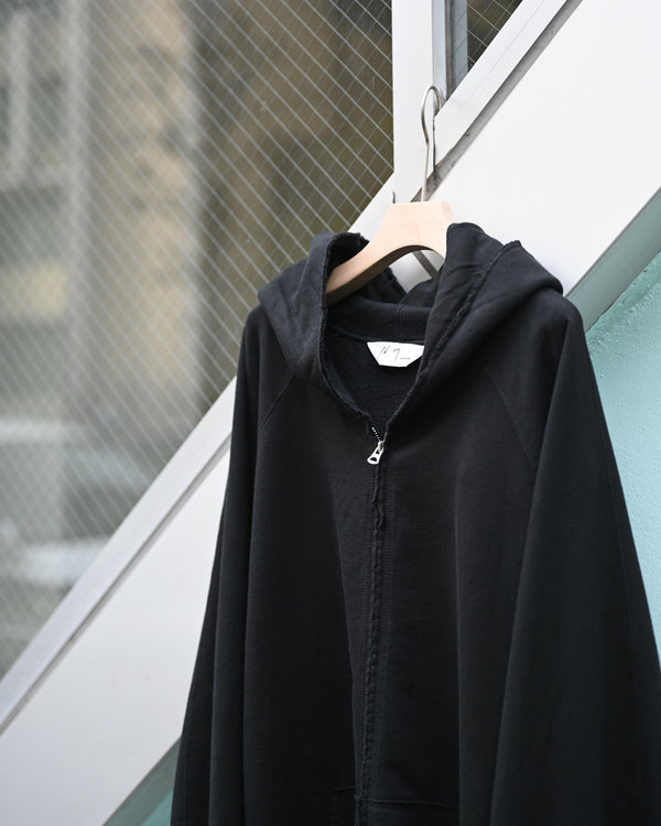SWEAT HOODIE COAT, black